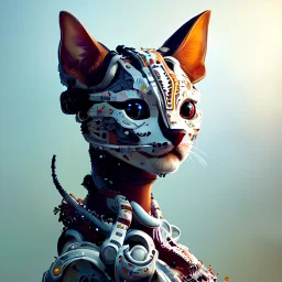 portrait of a hybrid robot cat, floral! horizon zero dawn machine, intricate, elegant, highly detailed, ray tracing, digital painting, artstation, concept art, smooth, sharp focus, illustration, art by artgerm and greg rutkowski and alphonse mucha, 8k