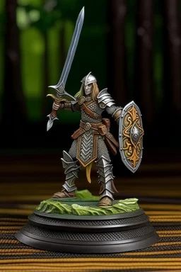 wood elf paladin sword and shield chain mail