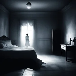 The White Nurse enters in the dimly lit bedroom, shadows danced ominously across the walls as the night grew darker. The room is filled with terror as the monstrous presence beneath your bed stirred and twisted, its eerie limbs creeping out into the moonlit room. Just as fear threatened to consume you, a soft, soothing voice cut through the darkness.