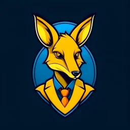 Kangaroo Mascot Logo in the style of 1997 pop culture, Fancy, Professional, Hotel Logo, ralph lauren look-alike.