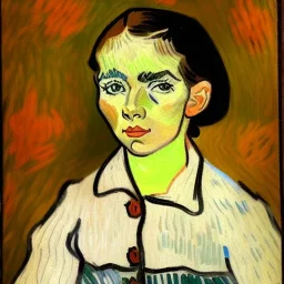 retrato de una niña llamada Dalia Santiago Arnau con el estilo de Vincent van Gogh