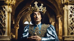 Royal Plantagenet nightmares, historical parody, discordant implications, excessive enmity, medieval turbulence, stress, treason, awful, fear, chiaroscuro, color, award-winning colour photograph, Nikon 135mm, style Disney, style Salvador Dali, style Antoni Gaudi