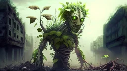 Humanoid plants take over the world, war with humans