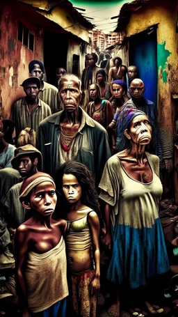 World celebrities, poor people, in a Brazilian city hdr