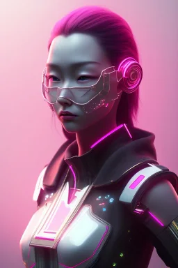 Portrait, Front image, cyberpunk Asian woman rabbit mask, black pink color, latex dress, highly detailed, concept art, smooth, unreal engine 5, god rays, ray tracing, RTX, lumen lighting, ultra detail, volumetric lighting, 3d, finely drawn, high definition, high resolution.