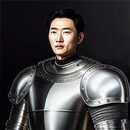 Ultra detailed fullbody Portrait in oil on canvas of Medieval Knight with plate armor,extremely detailed digital painting, extremely detailed face, crystal clear eyes, mystical colors ,perfectly centered image, perfect composition, rim light, beautiful lighting,masterpiece ,16k, stunning scene, raytracing, anatomically correct, in the style of Seung Eun Kim and Steve Jung Jeehyung Lee and Simon Bisley and uncannyknack.