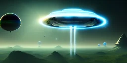 extra-terrestrial, 8K, photo realistic, highly detailed, lught ufo, light colors