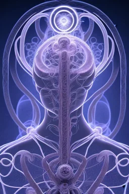 Spiritual Tentacles over human Head creating reality around, Dimethyltryptamine