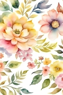 watercolor background ,flowers