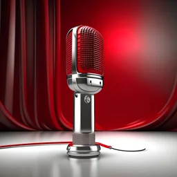 Create red microphone and silver background