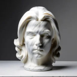 simple front view of a marble sculpted hair