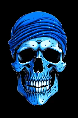 skull with blue bandana