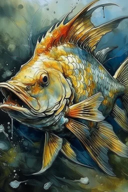 gambar ikan paus, Busch painting style nightmare