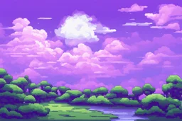 Purple SKY WITH CLOUDS BACKGROUND PIXEL ART