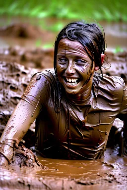 Covered in mud