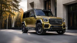 A (((G-Wagon bentley))) featuring a luxurious interior, advanced technologies, and a sleek body kit designed by MANSORY, exuding an air of sophistication and power