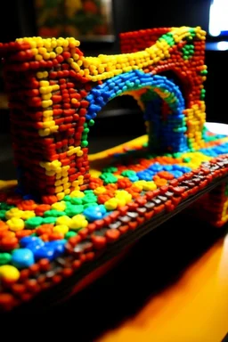 A bridge made out of candy painted by Vincent van Gogh