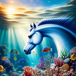 ultra detailed fullbody portrait of Giant sea ​​horse underwater, extremely detailed digital painting, intrincate, extremely detailed face,crystal clear Big eyes, in the style of Kaare Andrews, mystical colors , perfectly centered image, perfect composition, rim light, beautiful lighting, 8k, stunning scene, raytracing