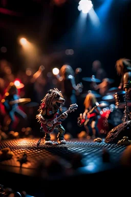 rock concert with lassie in hell, shot on Hasselblad h6d-400c, zeiss prime lens, bokeh like f/0.8, tilt-shift lens 8k, high detail, smooth render, down-light, unreal engine, prize winning