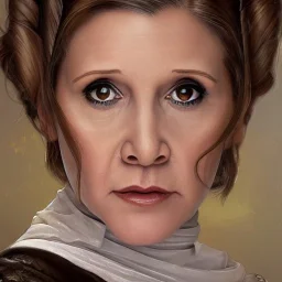 [[extrem stunning photorealistic Carrie Fisher as Princess Leia]] :: [[photorealistic brown eyes, short hair, head and shoulders portrait, 8k resolution photorealistic portrait by Greg Rutkowski, Artgerm, WLOP, Alphonse Mucha, dynamic lighting, hyperdetailed, intricately detailed, triadic colors]]