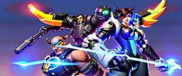 Overwatch game cool fight with all heros