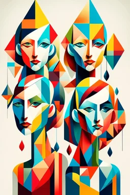 geometric people abstract