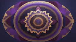 A Geometrical Mandala Using These Colors: Purple, Navy-Blue, Maroon, Shining Golden, Shining Silver, And A Rustic Black.