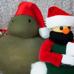 turtle and santa hat