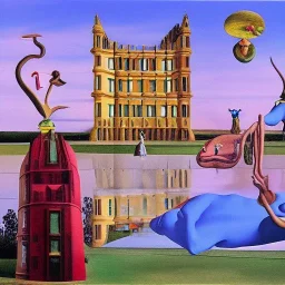 surreal university in style of salvador dali painting