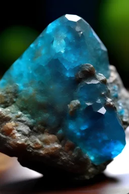 blue Achroite Crystal big close up stone