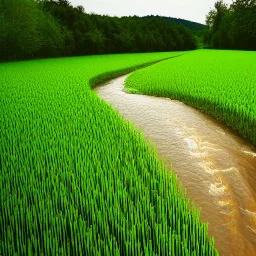 creek running through a grain field