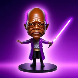 Hairless Samuel jackson purpleGlow jedi bobblehead with boots