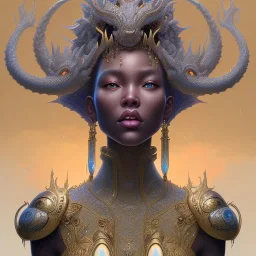 sango fantasy, fantasy magic, intricate, sharp focus, illustration, highly detailed, digital painting, concept art, matte, artgerm and paul lewin and kehinde wiley, masterpiece sexy lips Asian afro lips black African lady body Asian Dragon head silver bright rain lady outer space pretty skull head