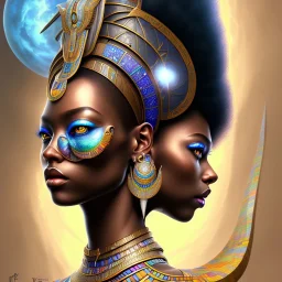 sango fantasy, fantasy magic, intricate, sharp focus, illustration, highly detailed, digital painting, concept art, matte, masterpiece head sexy view black African beauty black afro hair earth lady silver falcon head Egyptian princess