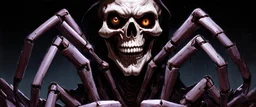 Death warmed over is a half flesh half machine version of the grim reapler with 8 spider like eyes and a central eye to see everying else.