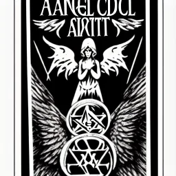 Angel code prophecy name words black and white Satan card