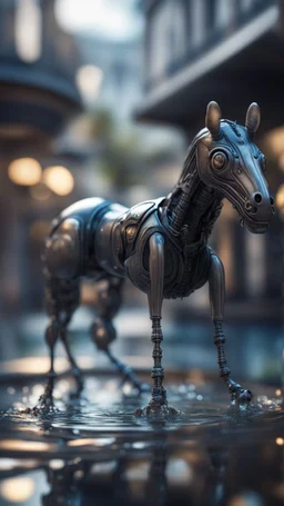 see through ant horse in fountain in the style of giger, bokeh like f/0.8, tilt-shift lens 8k, high detail, smooth render, down-light, unreal engine, prize winning