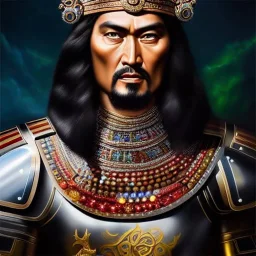 Ultra detailed fullbody Portrait in oil on canvas of Attila the Hun with armor,helmet,extremely detailed digital painting,ultrarealistic skin,intense stare, extremely detailed face, crystal clear eyes, mystical colors ,perfectly centered image, perfect composition, rim light, beautiful lighting,masterpiece ,8k, stunning scene, raytracing, anatomically correct, in the style of Simon Bisley and Ohrai Noriyoshi and robert e howard and Steve Jung and Wizyakuza and uncannyknack.