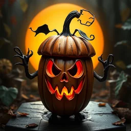 Acorn Jack-o'-Lantern, realistic #villain#