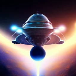 Space mothership, alien style, metalic color, hyper realistic, blur