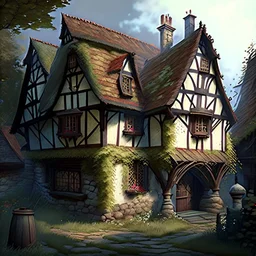 medieval house in the style of art novel