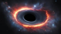 Black hole consuming star in dying galaxy hyper realistic