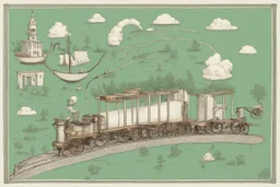 A drawing showing the mint's journey