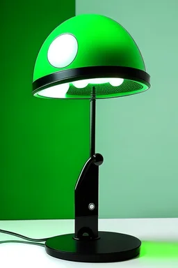 gaming table lamp inspired by knee, modern design, black and green color