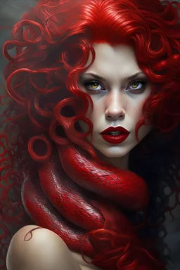 una sexy lamia de pelo rojo