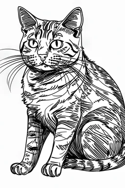 CAT clipart line art
