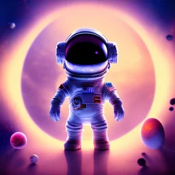 pixar style cute rabbit astronaut floating in space, full body, dramatic lighting, hyper realistic, unreal engine 5, 16k, background:space