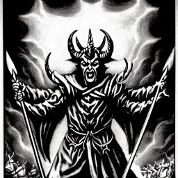 Devil demon satan king knights war code prophecy black and white antichrist