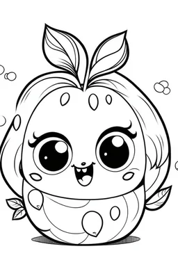 outline art for cute Strawberry coloring pages with sitch, white background, Sketch style, full body, only use outline, toddlers style, clean line art, white background, no shadows and clear and well outlined.