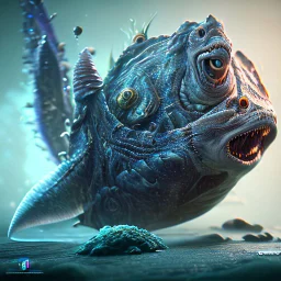 fluid ink angler fish creature, unreal engine 5, 8k resolution, photorealistic, ultra detailed